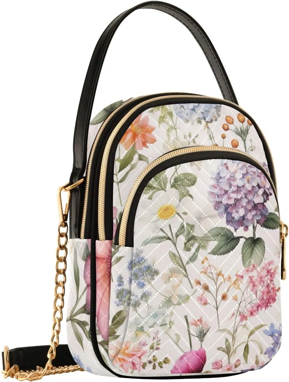 Floral with Red Roses Women Crossbody Bag, Crossbody with Strap, Crossbody Shoulder Bag for Women