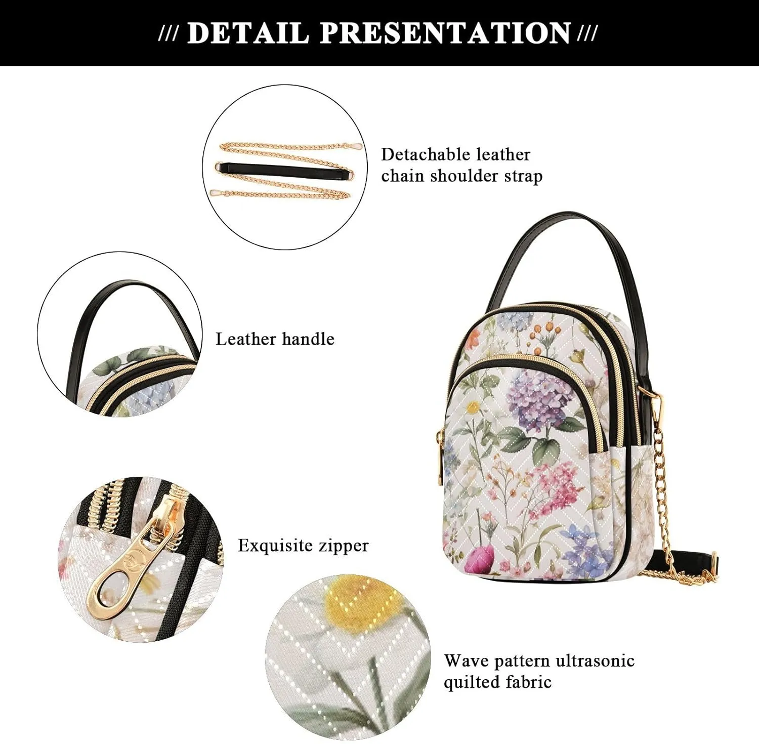 Floral with Red Roses Women Crossbody Bag, Crossbody with Strap, Crossbody Shoulder Bag for Women