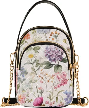 Floral with Red Roses Women Crossbody Bag, Crossbody with Strap, Crossbody Shoulder Bag for Women