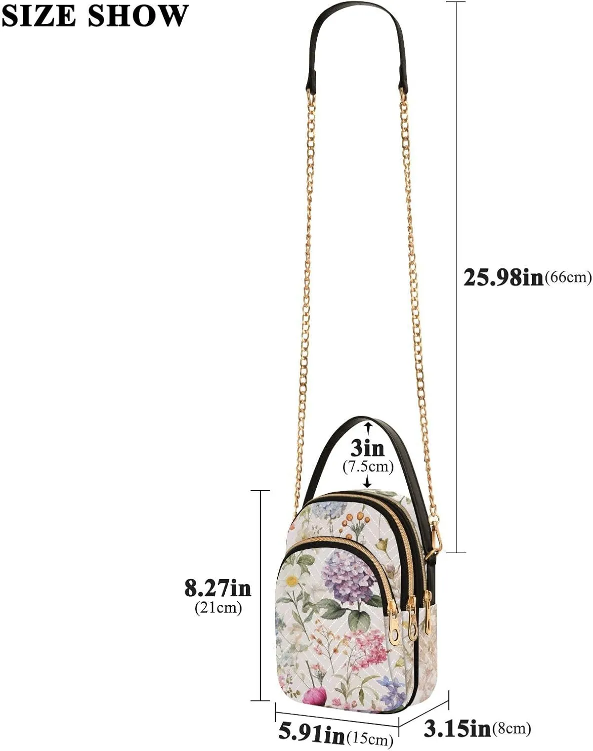 Floral with Red Roses Women Crossbody Bag, Crossbody with Strap, Crossbody Shoulder Bag for Women