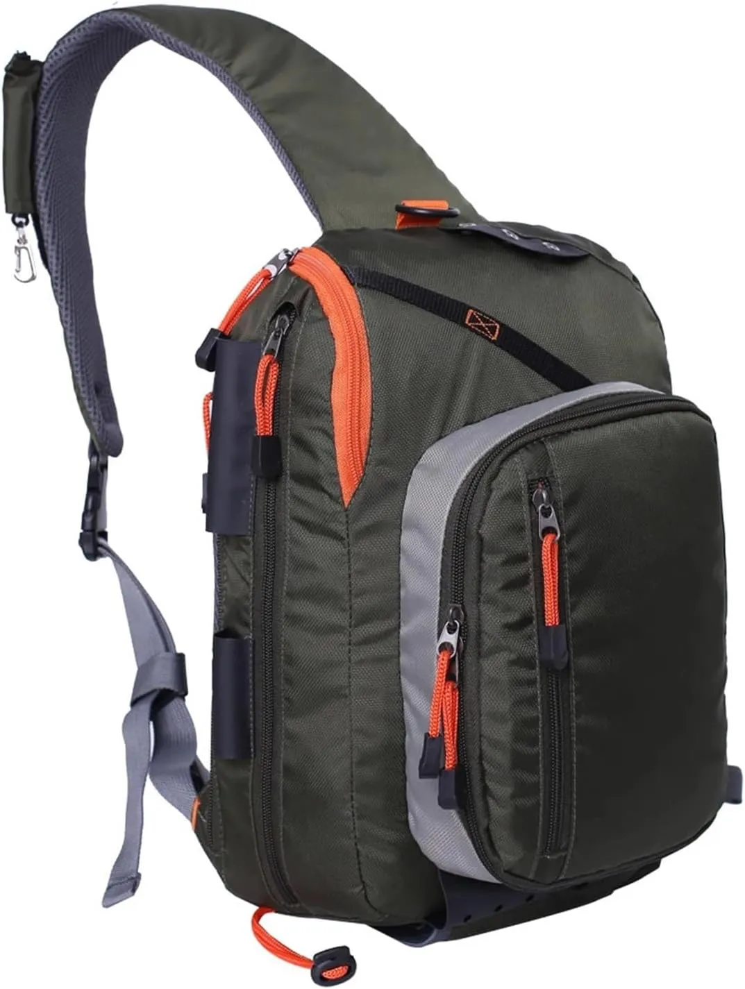 Fly Fishing Pack Fishing Crossbody Sling Tackle Storage Bag(Khaki)