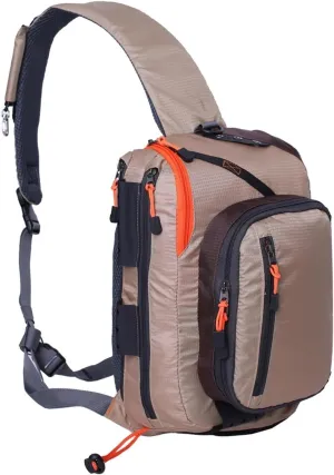 Fly Fishing Pack Fishing Crossbody Sling Tackle Storage Bag(Khaki)