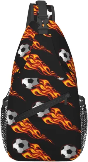 Flying Fiery Ball Chest Sling Bag Crossbody Shoulder Backpack Bag Gym Cycling Daypack Travel Hiking Cross Bag