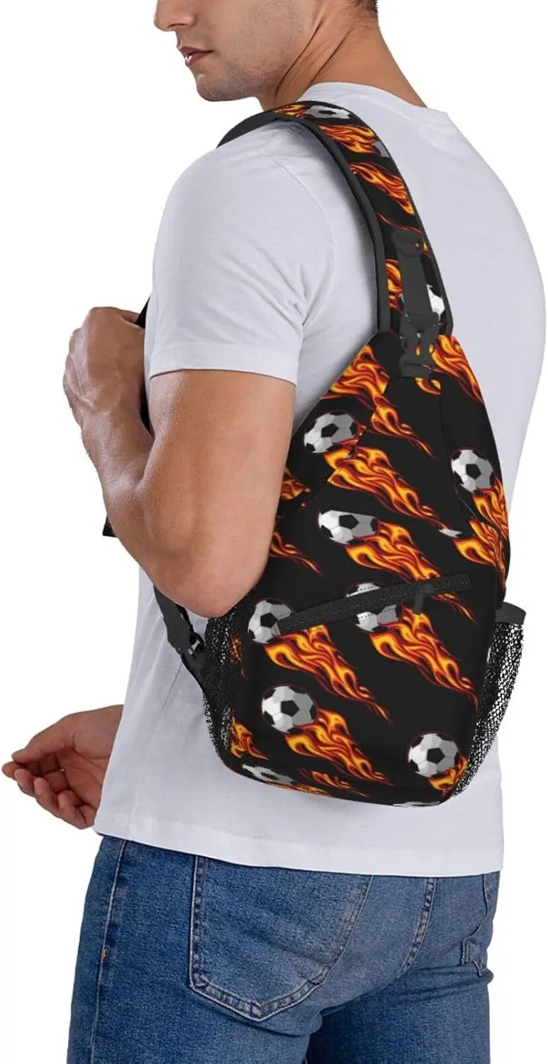 Flying Fiery Ball Chest Sling Bag Crossbody Shoulder Backpack Bag Gym Cycling Daypack Travel Hiking Cross Bag