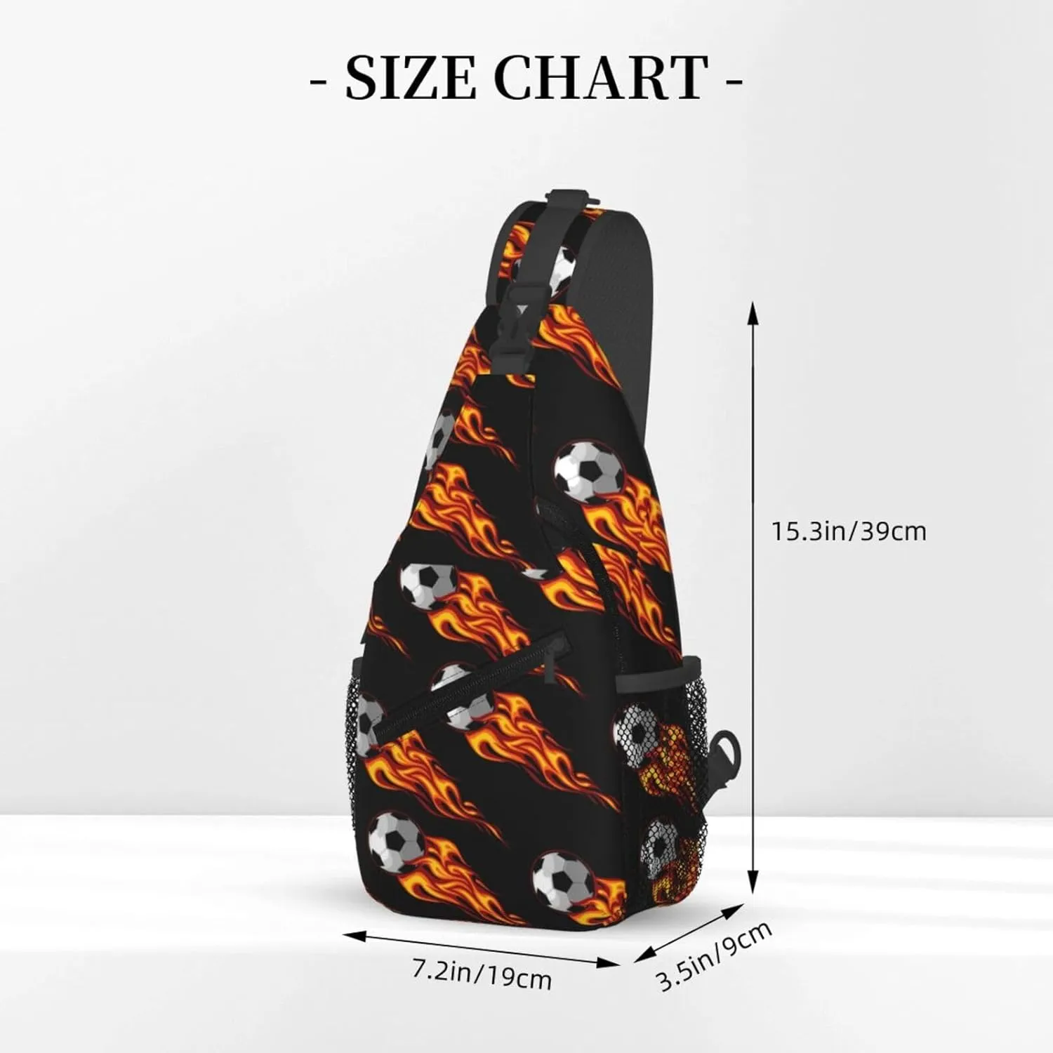 Flying Fiery Ball Chest Sling Bag Crossbody Shoulder Backpack Bag Gym Cycling Daypack Travel Hiking Cross Bag