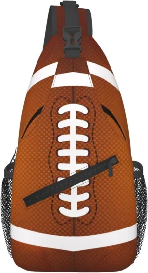 Football Sling Backpack - Crossbody Shoulder Bag for Men & Women