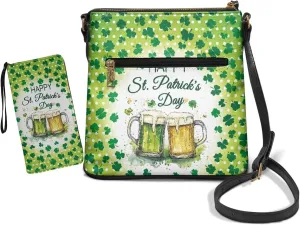 FOR U DESIGNS Green Theft Proof Crossbody Bag for Women St. Patrick's Day Travel Shoulder Handbags and Purses Set
