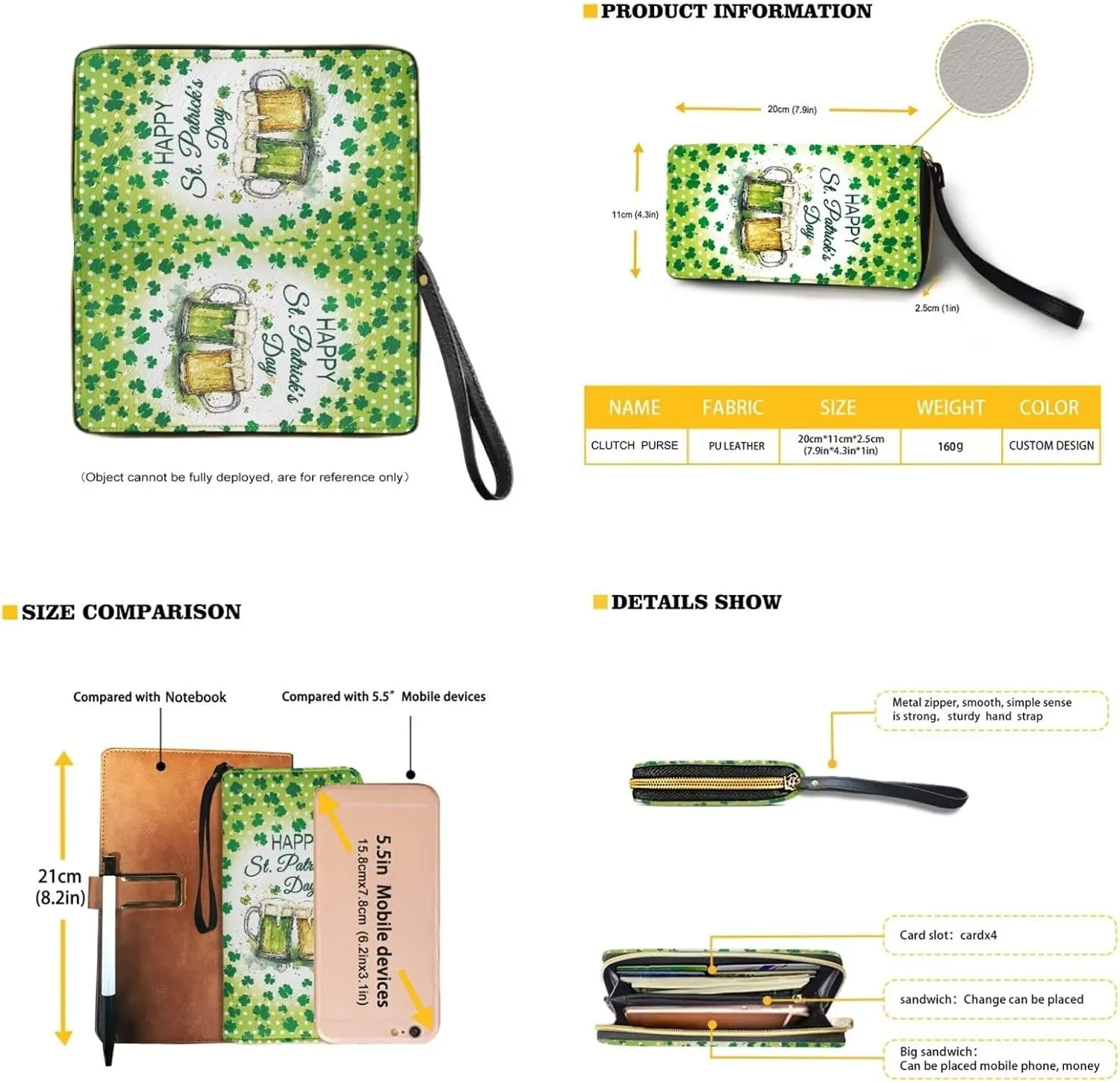 FOR U DESIGNS Green Theft Proof Crossbody Bag for Women St. Patrick's Day Travel Shoulder Handbags and Purses Set
