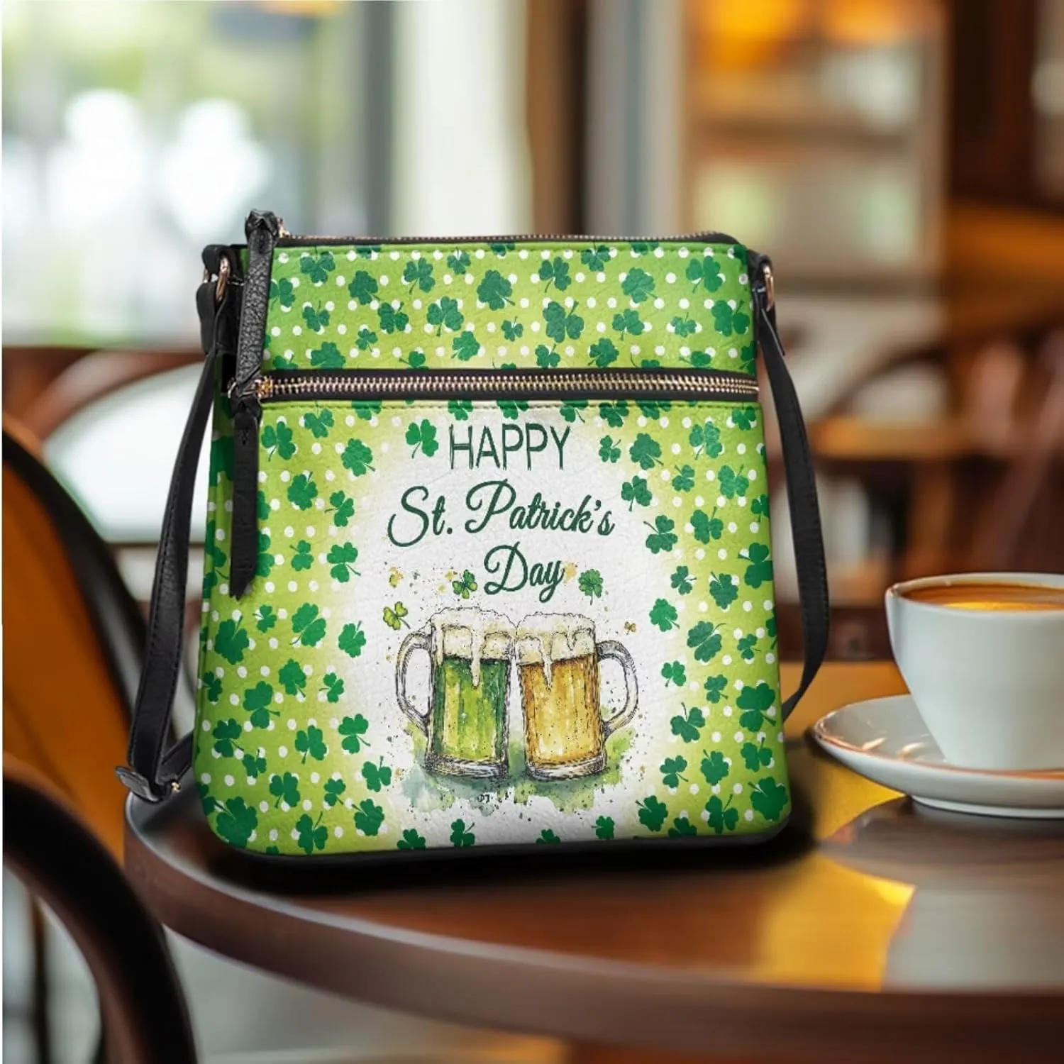 FOR U DESIGNS Green Theft Proof Crossbody Bag for Women St. Patrick's Day Travel Shoulder Handbags and Purses Set