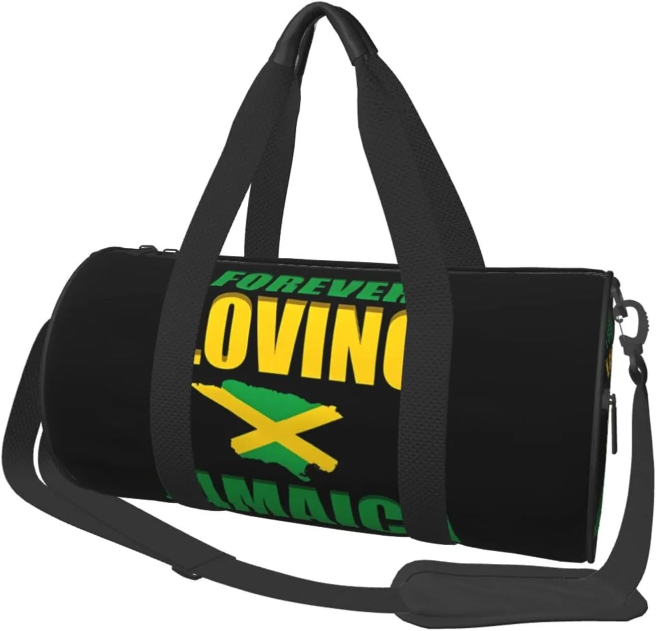 Forever Loving Jamaica Jamaican Flag Round Travel Duffel Bag Large Capacity Gym Sports Bags for Hiking Vacation Trips