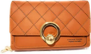 Forever Synthetic Leather Clutch Purse with Crossbody/Shoulder Strap