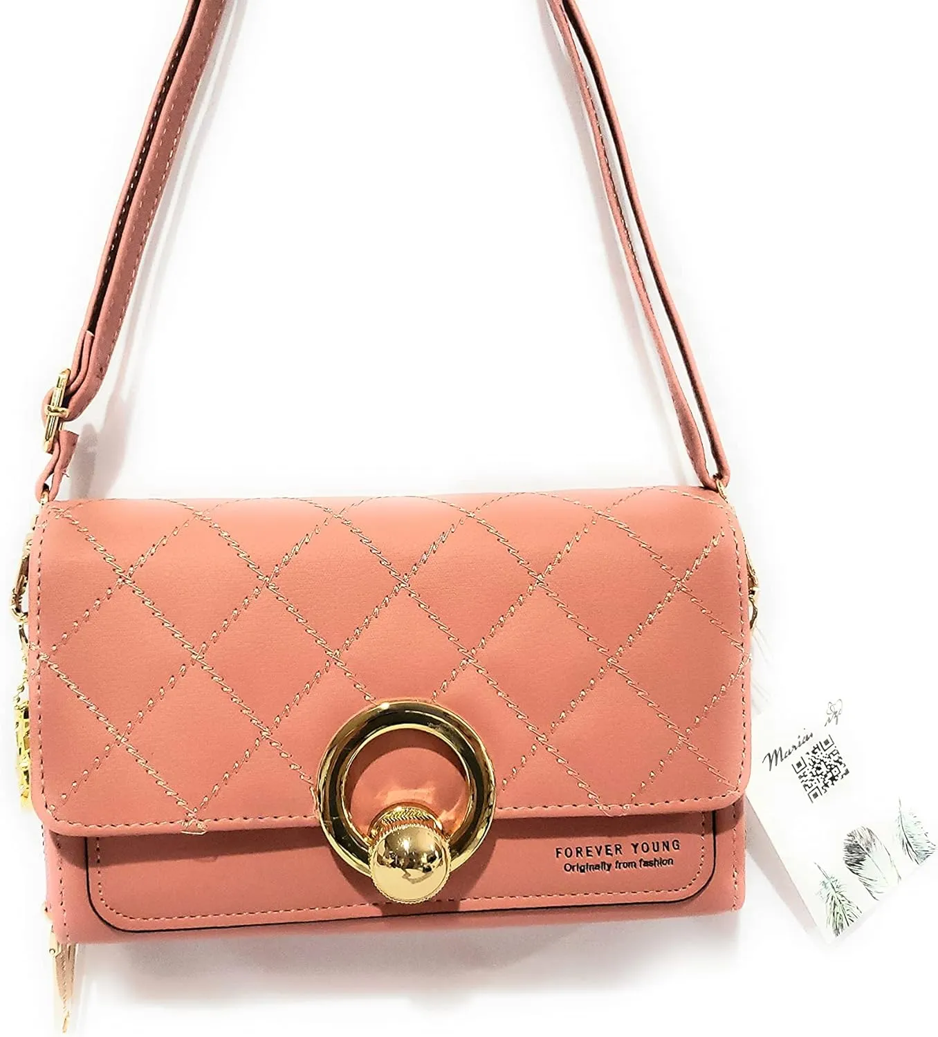 Forever Synthetic Leather Clutch Purse with Crossbody/Shoulder Strap
