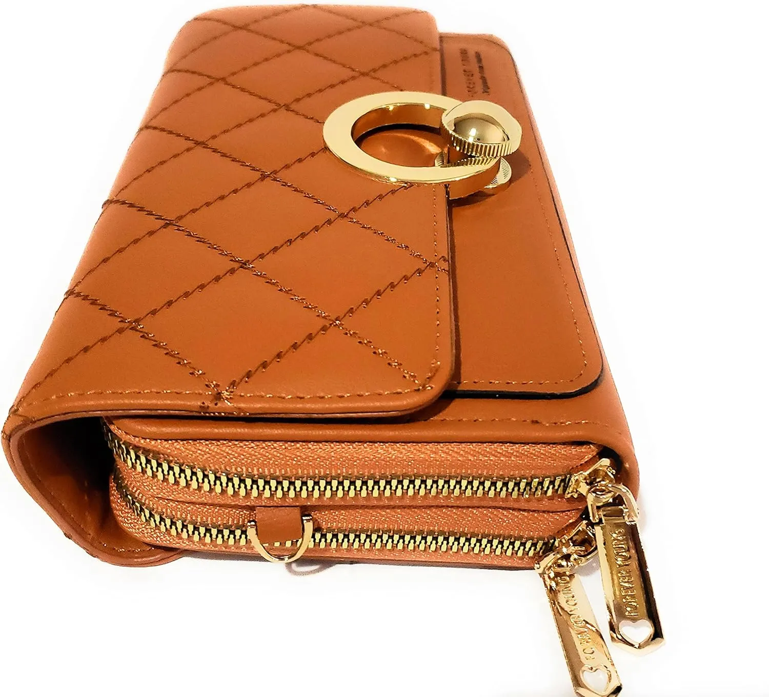 Forever Synthetic Leather Clutch Purse with Crossbody/Shoulder Strap