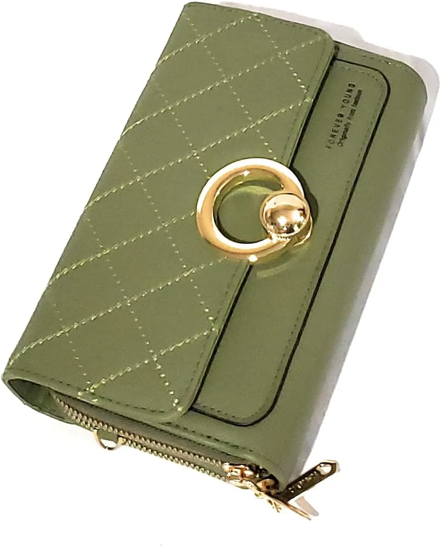 Forever Synthetic Leather Clutch Purse with Crossbody/Shoulder Strap