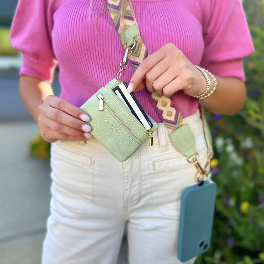 FOTN Clip and Go Strap With Wallet, Zippered Pouch, Crossbody Phone Holder
