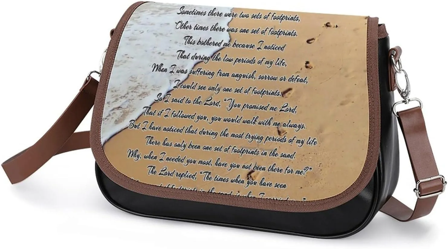 French Engraved Floral Toile Leather Shoulder Bag with Detachable Shoulder Strap Versatile for Daily Use