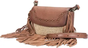 Frye Ava Raffia Converible Belt Bag, Cognac