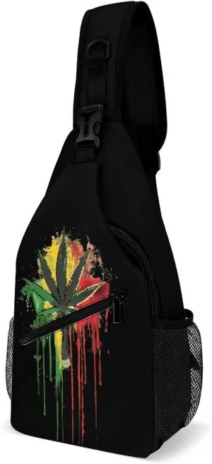 Funny Weed Funny Crossbody Sling Bag Novelty Chest Bags Shoulder Backpack For Travel Hiking 15×8×4 Inches