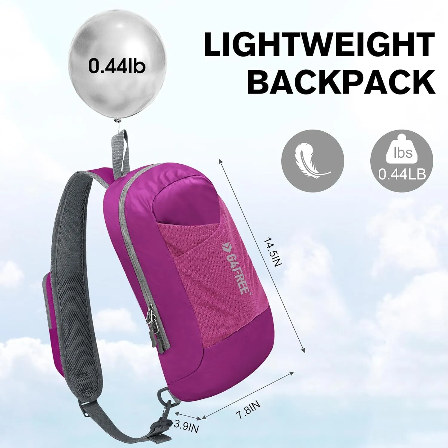 G4Free Sling Bag RFID Blocking Crossbody Backpack with Front Pocket Hiking Daypack Chest Bag for Women Men