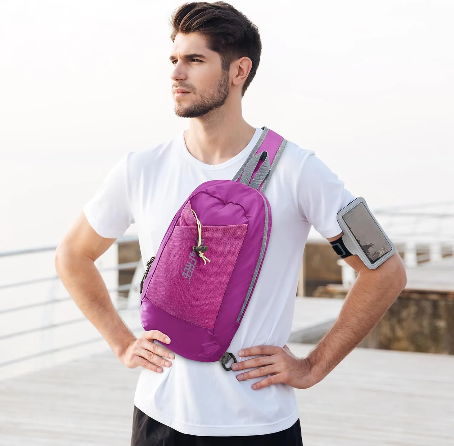 G4Free Sling Bag RFID Blocking Crossbody Backpack with Front Pocket Hiking Daypack Chest Bag for Women Men