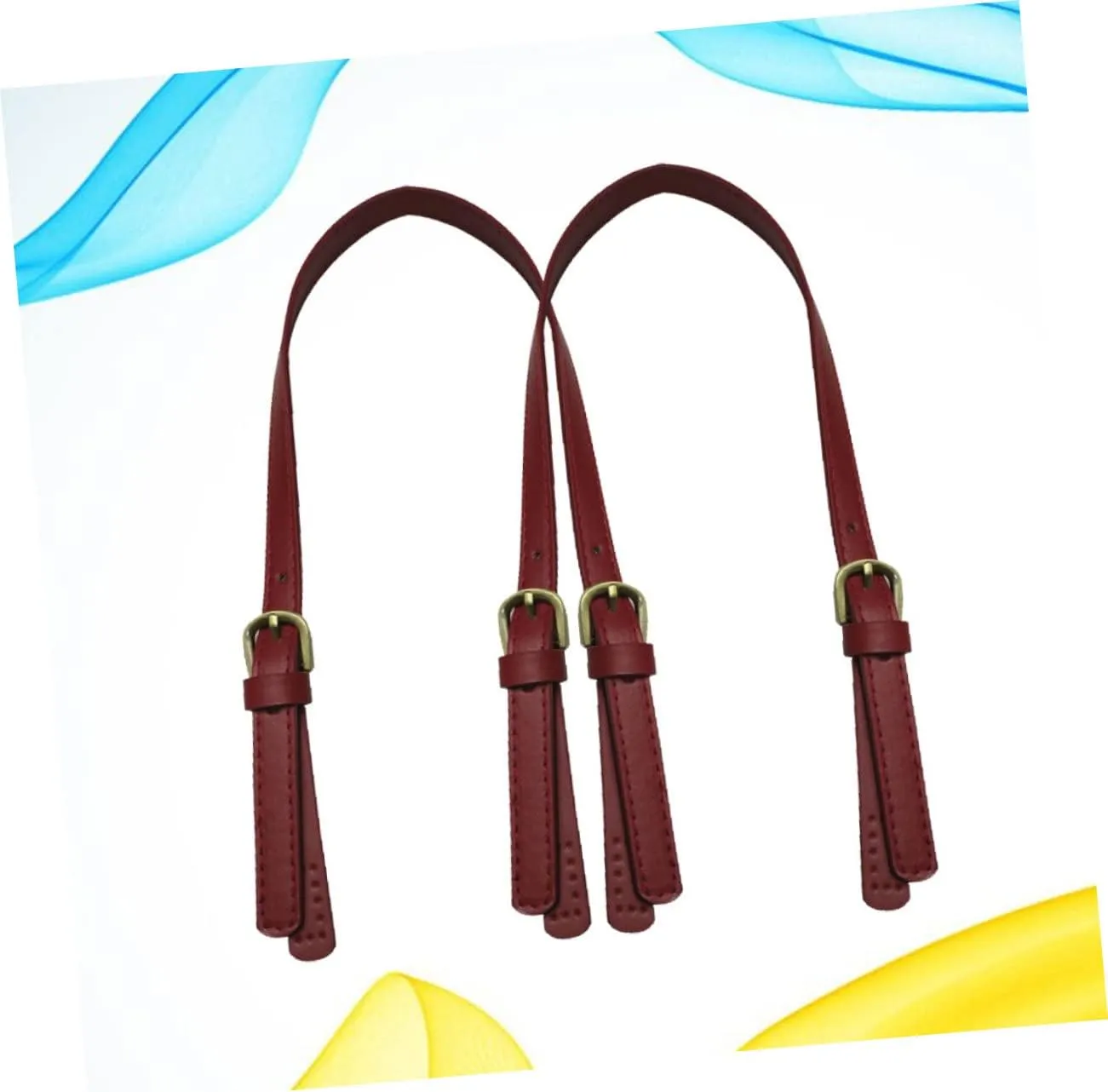 Gadpiparty 2 Pcs Dual Buckle Handbag Straps Durable Synthetic Leather Replacement Belt for Tote Bags Clutches and Pouches Easy to Sew and Match