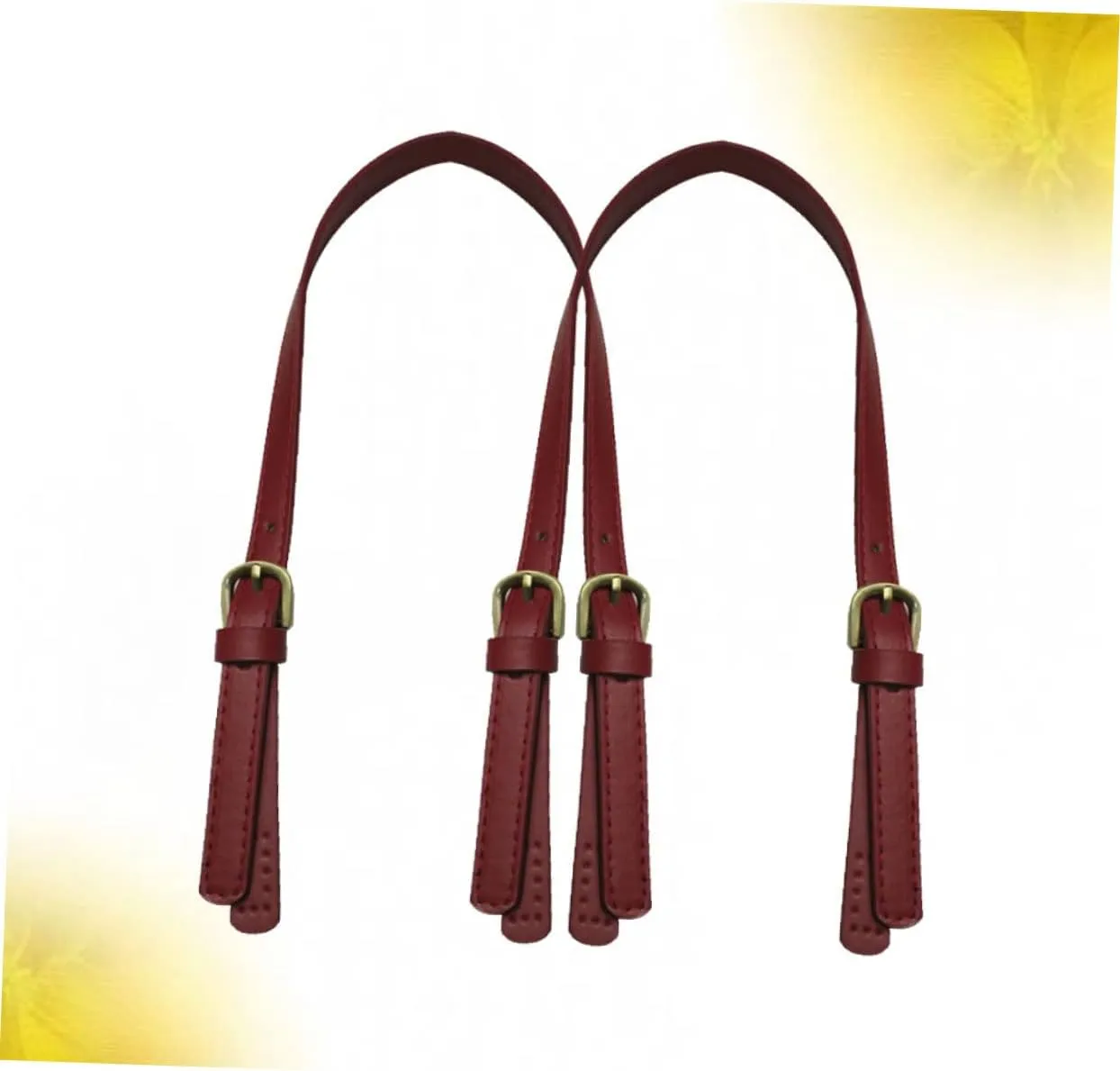 Gadpiparty 2 Pcs Dual Buckle Handbag Straps Durable Synthetic Leather Replacement Belt for Tote Bags Clutches and Pouches Easy to Sew and Match