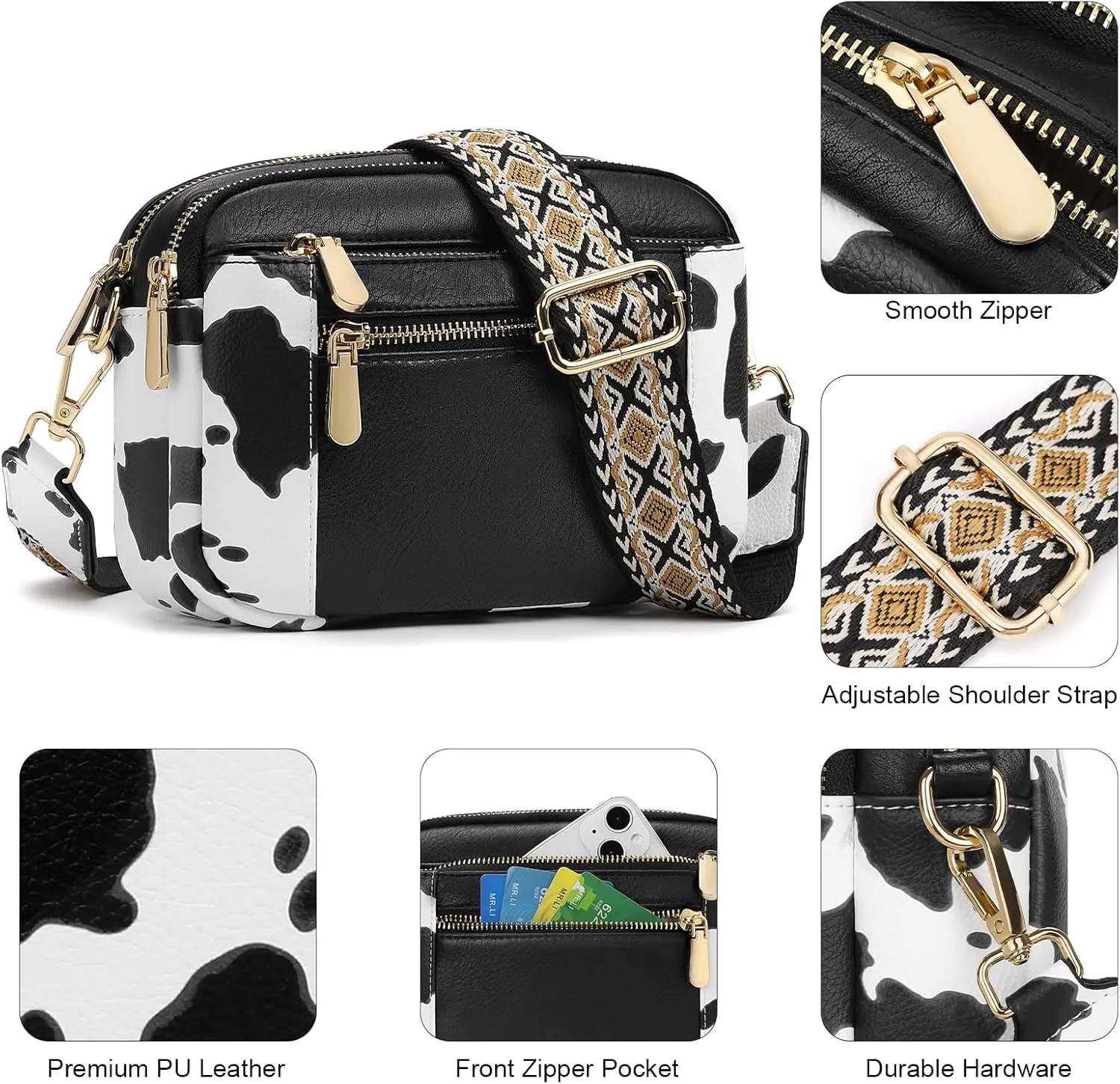 GAEKEAO Crossbody Purses for Women Small Crossbody Bags Vegan Leather Trendy Shoulder Handbags with Adjustable Shoulder Strap