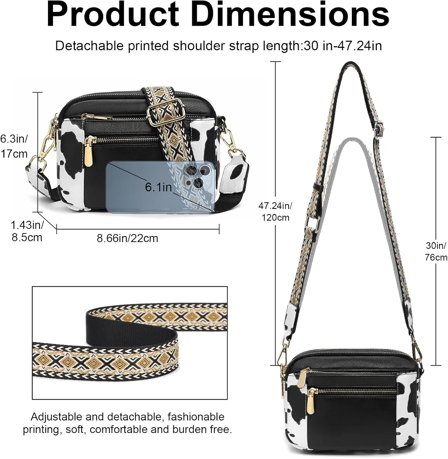 GAEKEAO Crossbody Purses for Women Small Crossbody Bags Vegan Leather Trendy Shoulder Handbags with Adjustable Shoulder Strap