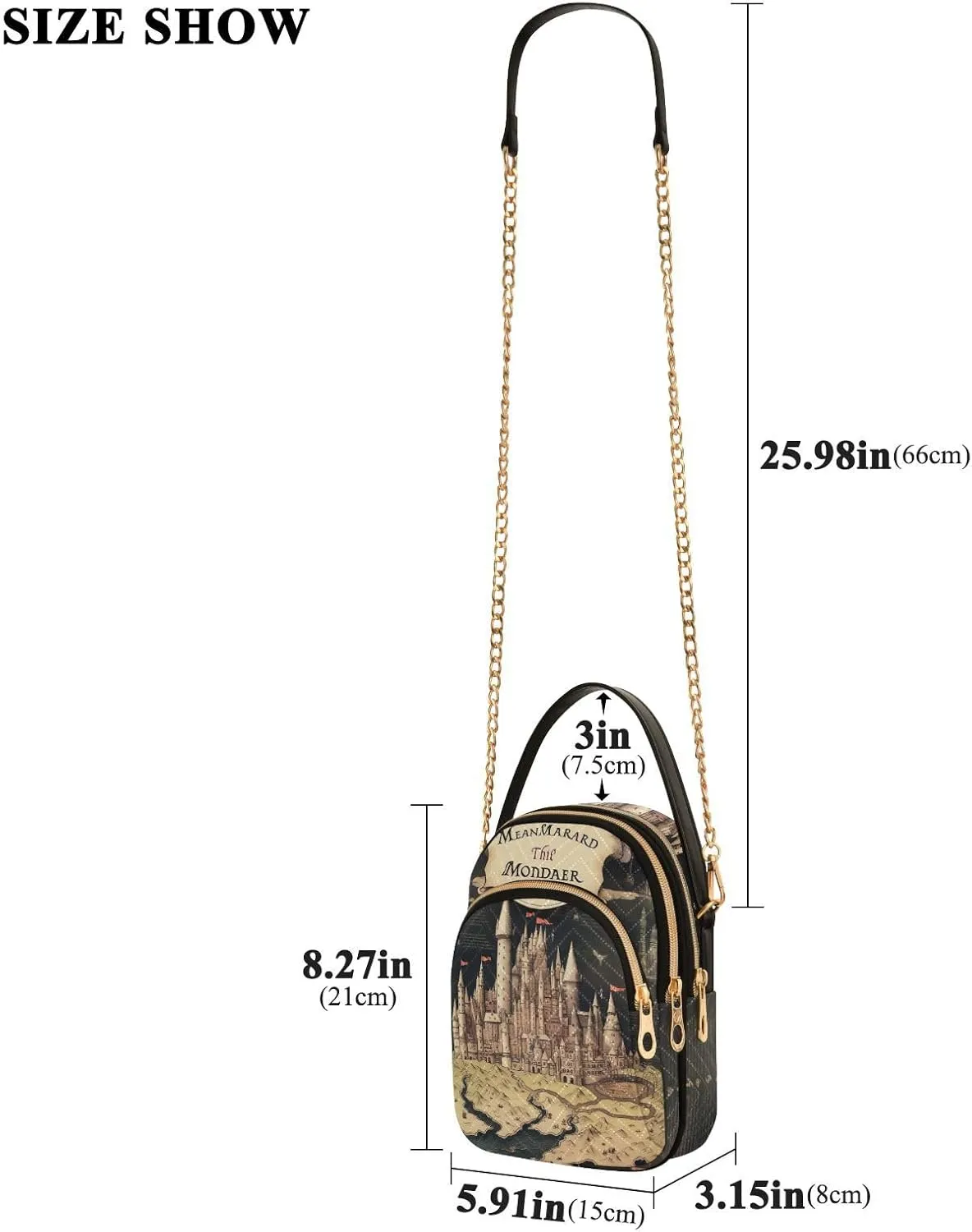 GAIGEO Old Map of the Tower and Palace Women’s Crossbody, Casual Crossbody Purse Removable Strap Crossbody