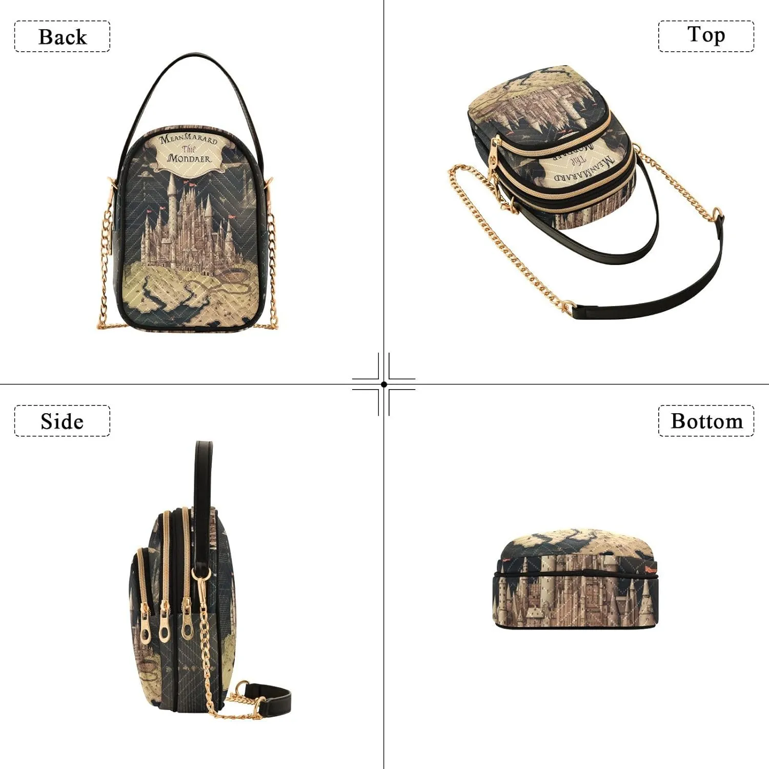 GAIGEO Old Map of the Tower and Palace Women’s Crossbody, Casual Crossbody Purse Removable Strap Crossbody
