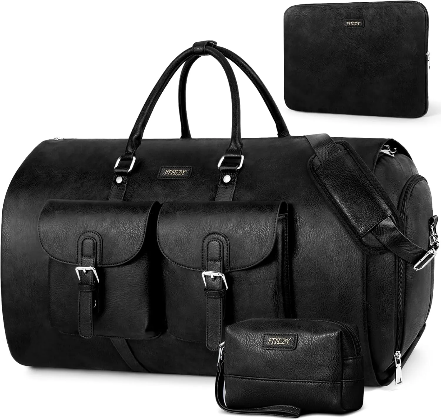 Garment Bag for Travel, Convertible Carry on Garment Duffel Bag for Men 3Pcs Weekender Bag 2 in 1 Hanging Suitcase Suit Bag