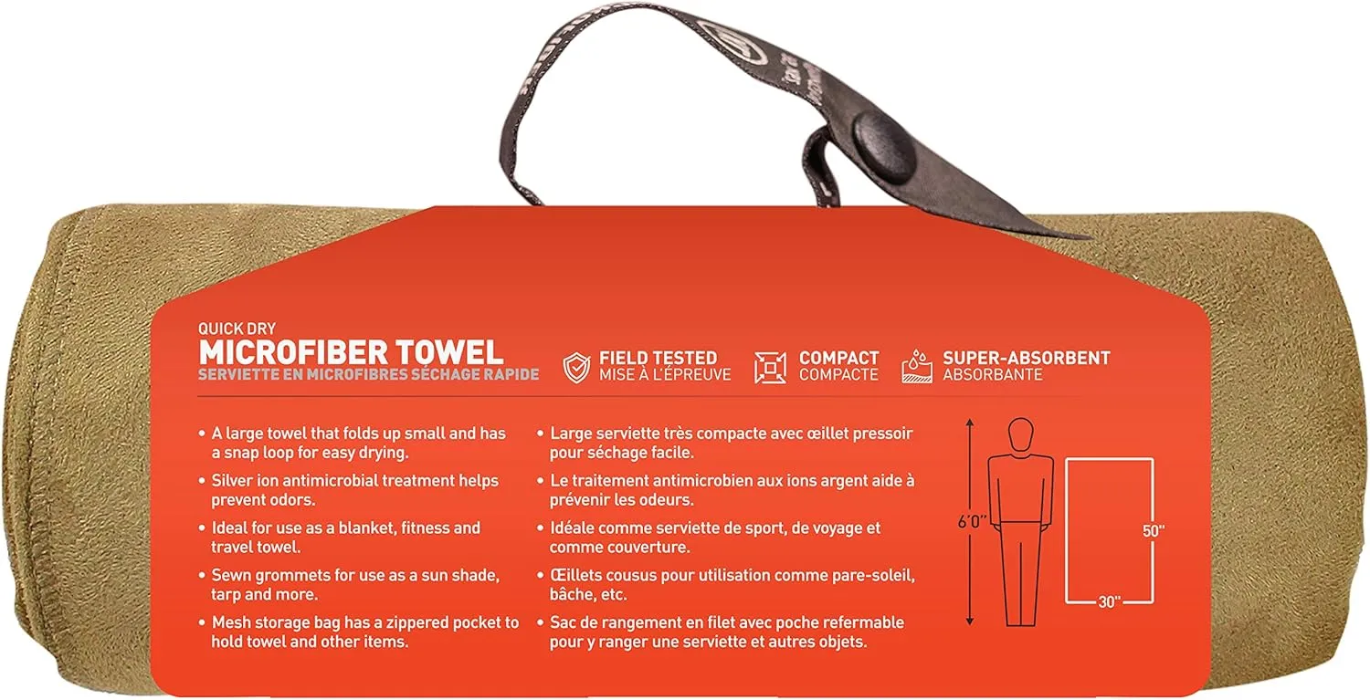 Gear AID Quick Dry Microfiber Towel for The Gym, Travel and Camping