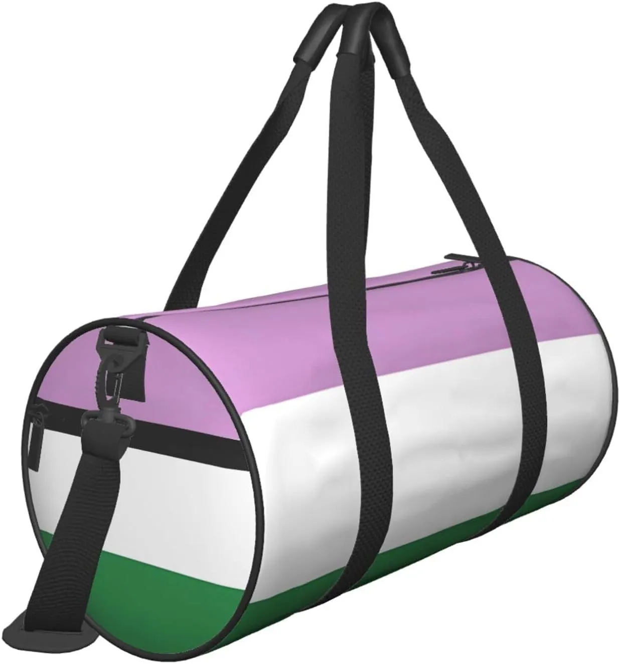 Genderqueer Pride Flag Round Travel Duffel Bag Large Capacity Gym Sports Bags for Hiking Vacation Trips