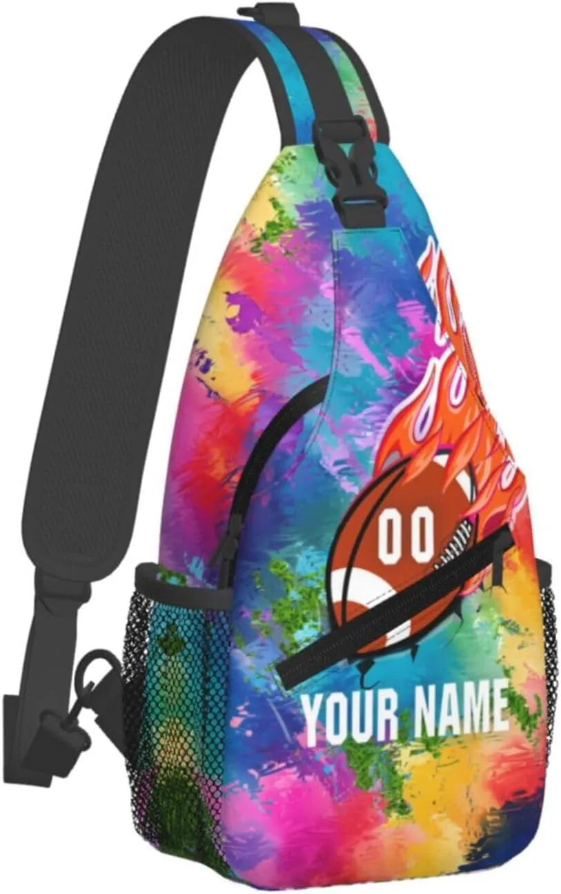 Generic Football Sling Bag Football Football Crossbody Bag Chest Bag Gym Cycling Travel Hiking Daypack For Men Women