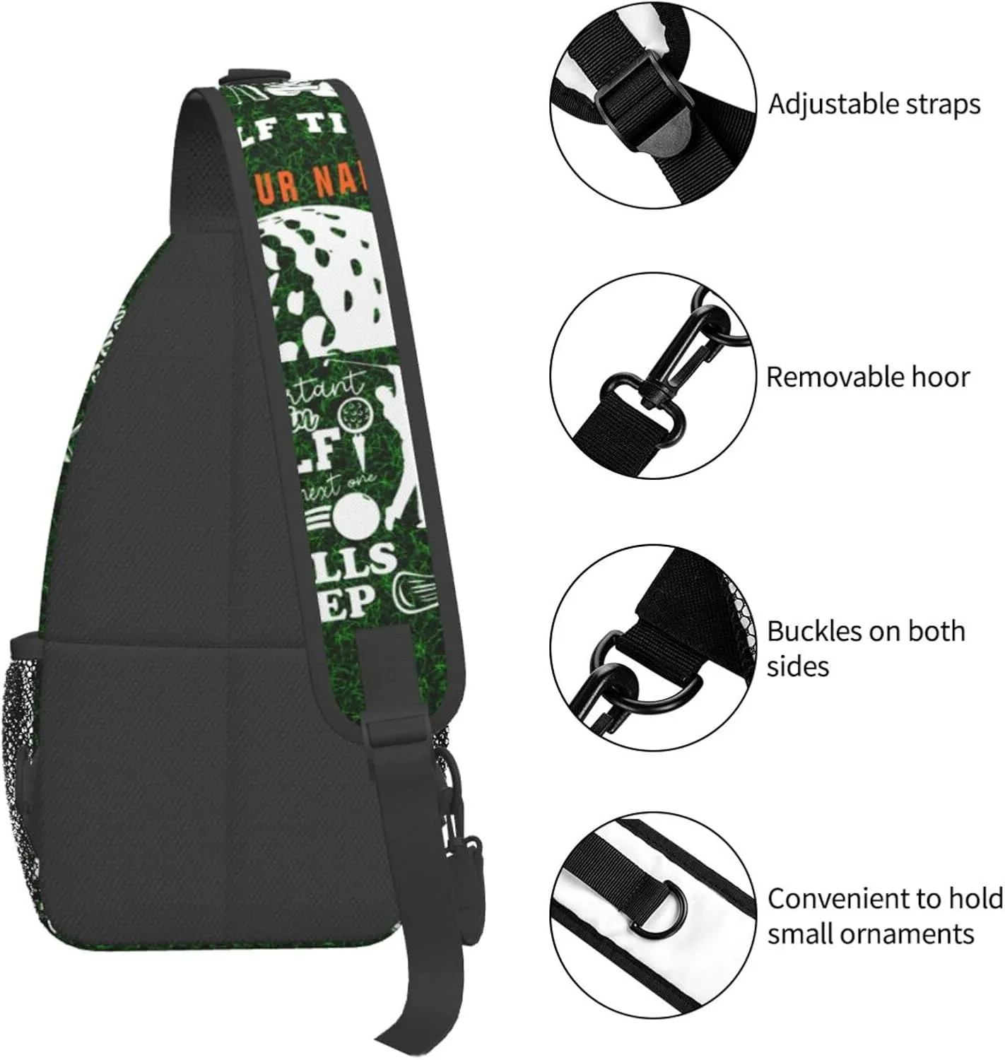 Generic Golf Sling Bag Golf Golf Crossbody Bag Chest Bag Gym Cycling Travel Hiking Daypack For Men Women