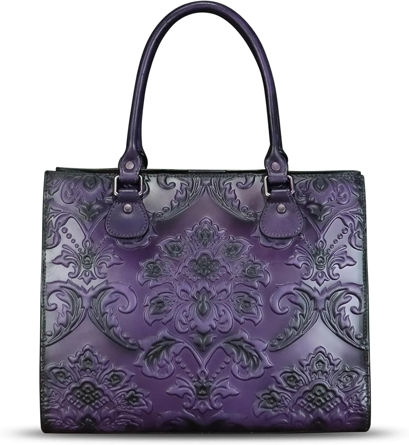 Genuine Leather Purses and Handbags for Women Tote Bag Vintage Embossed Leather Top Handle Bag Crossbody Shoulder Bag