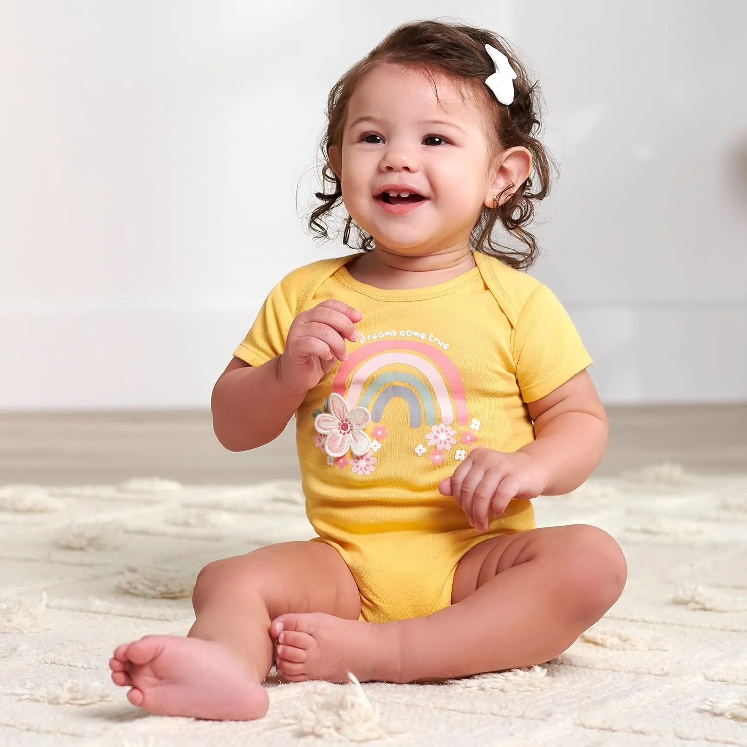 Gerber Baby Girls' 5-Pack Short Sleeve Variety Onesies Bodysuits