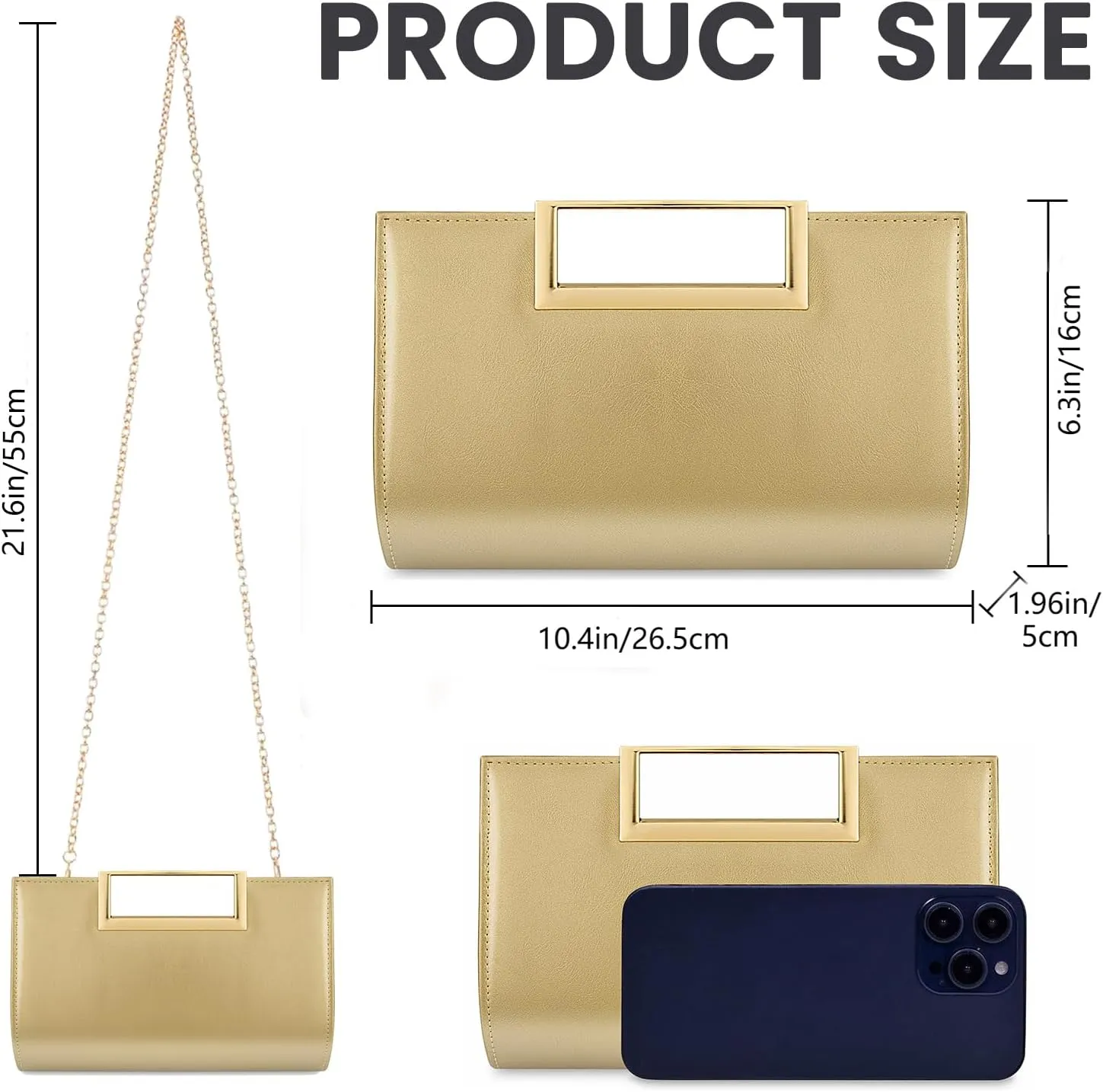 Gets Clutch Purses for Women PU Leather Evening Handbag for Formal Wedding Party Clutches Small Crossbody Bag with Chain