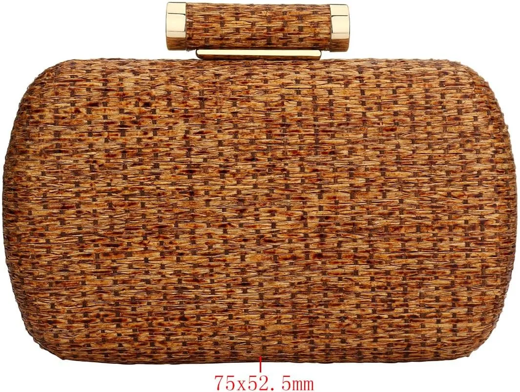 Gets Straw Clutches Beach Bag for Women Summer Crossbody Straw Bag with Strap