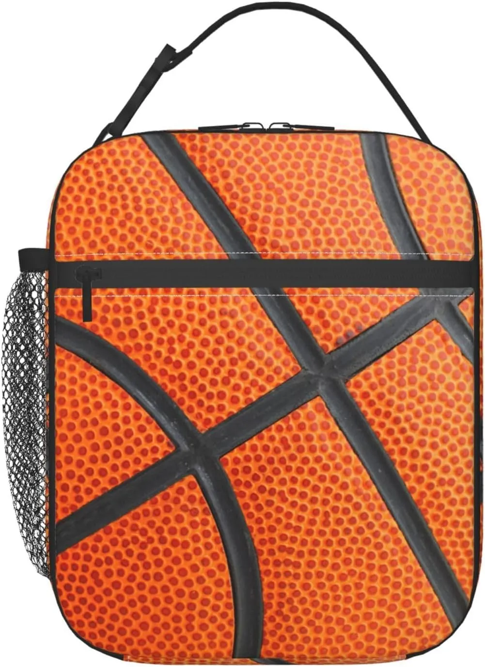 Gianlaima Basketball Texture Lunch Bag Portable Insulated Lunch Bag Reusable Cooler Totes For Women Men Adults Work Picnic Camping