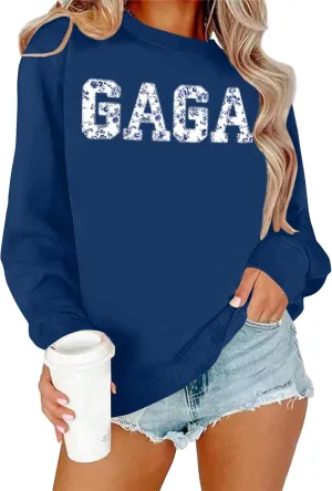 Gigi Sweatshirts for Women Grandma Wildflower Graphic Pullover Tshirt Mother's Day Long Sleeve Shirts