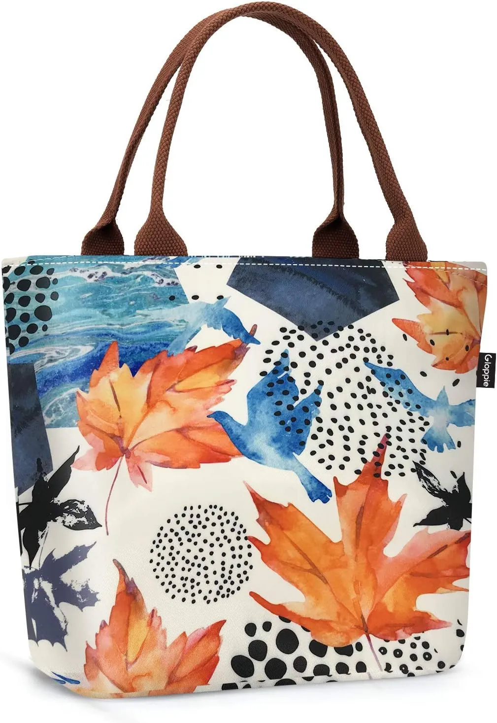 Gloppie Cute Lunch Bags for Women Insulated Lunch Bag Leakproof Cooler Tote Bag for Work Loncheras Para Mujer 9L Maple Leaf