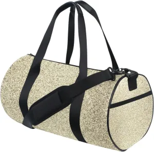 Gold Golden Glitter and Glare Pattern Portable Gym Bag, Travel Bag, Luggage bag, Sports Bag, Toiletry Bag with Handles, Detachable Shoulder Strap 17.6 x 9 x 9 inch