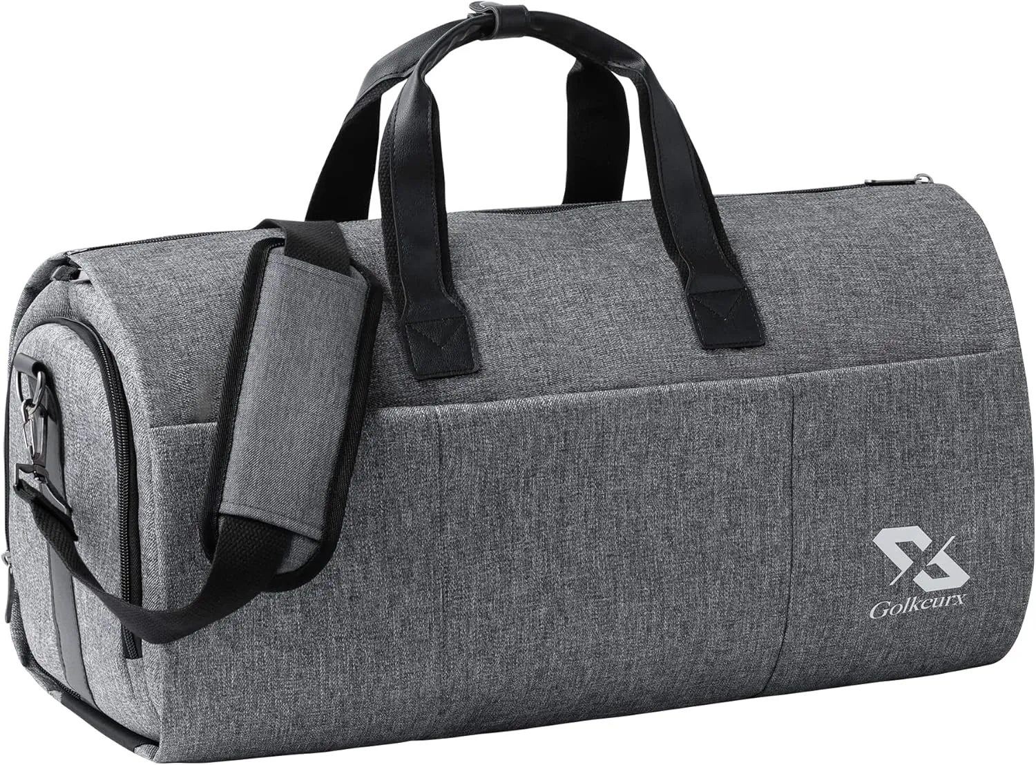 Golkcurx Convertible Garment Bag for travel,Carry on Garment Duffle Bag with Shoe Compartment, Detachable Shoulder Strap - 2 in 1 ， for Men Women
