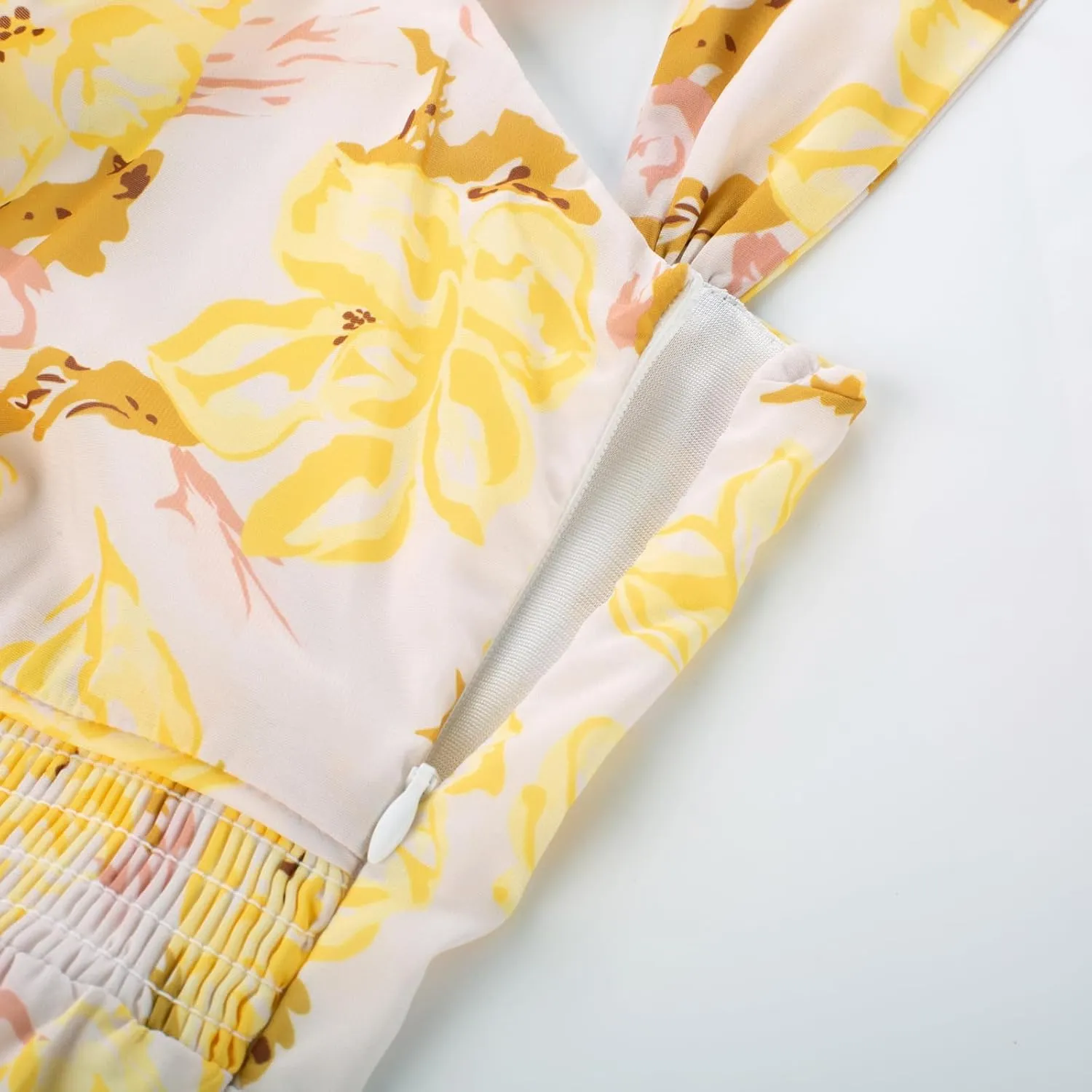 GRACE KARIN 2025 Women's Summer Floral Print Flowy A Line Maxi Dresses Sleeveless Smocked Off Shoulder Dress
