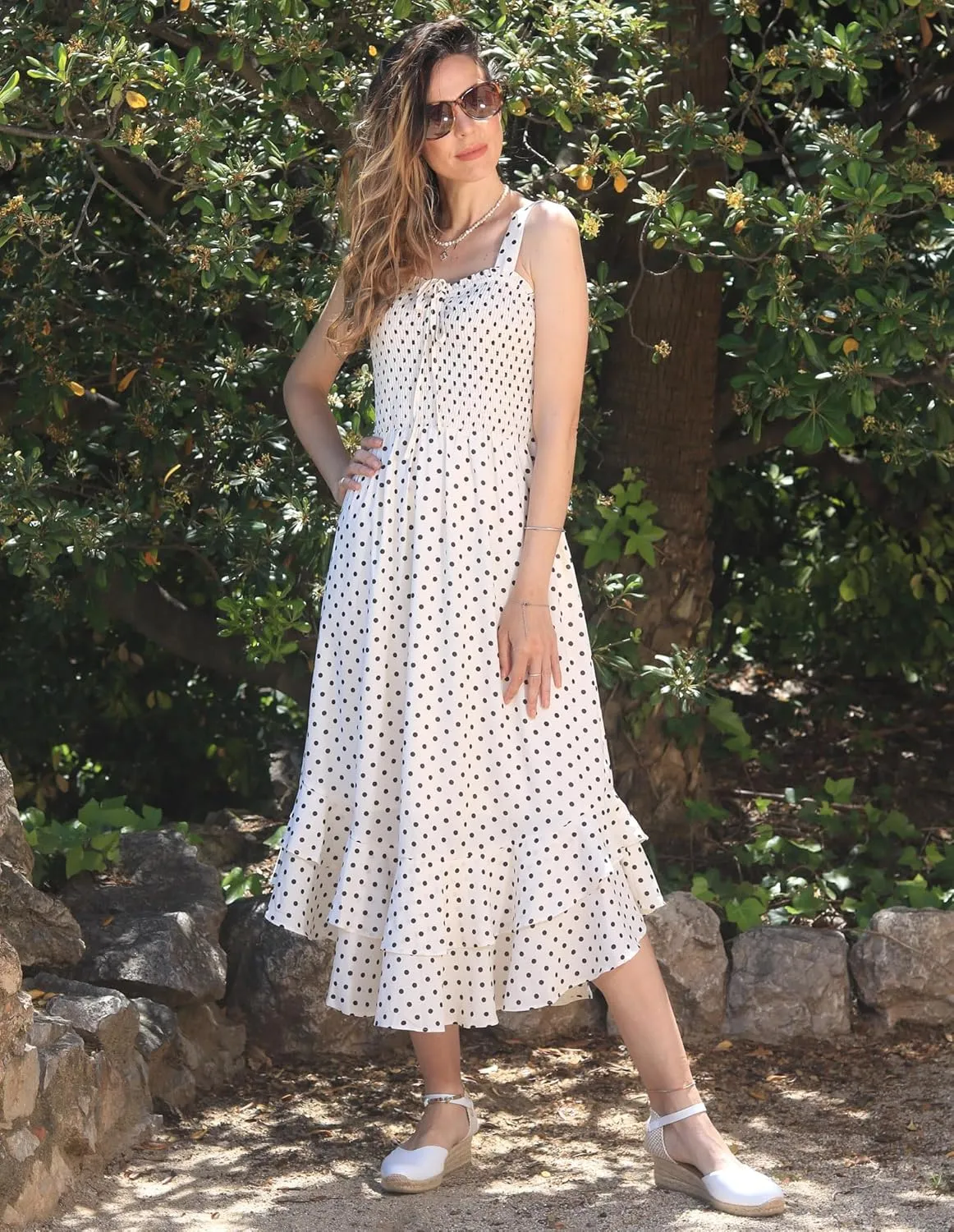 GRACE KARIN Women's 2025 Summer Floral Boho Dress Square Neck Strapped Swing A Line Sundress Beach Long Maxi Outfits
