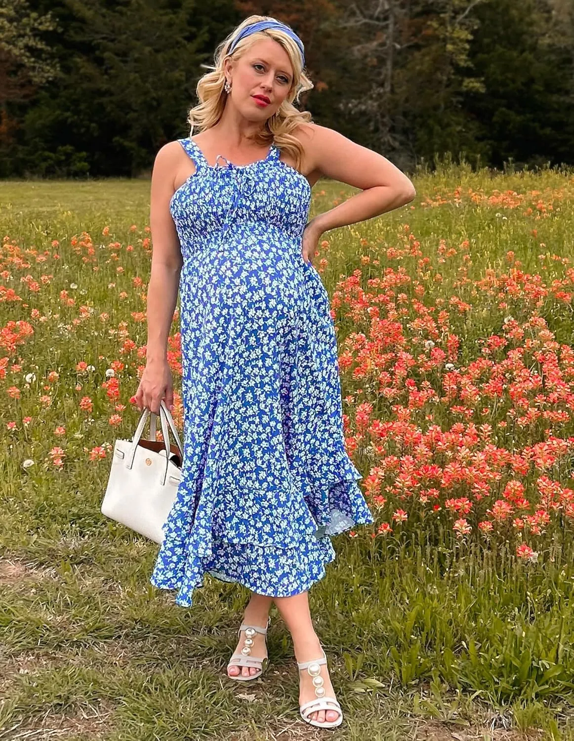 GRACE KARIN Women's 2025 Summer Floral Boho Dress Square Neck Strapped Swing A Line Sundress Beach Long Maxi Outfits