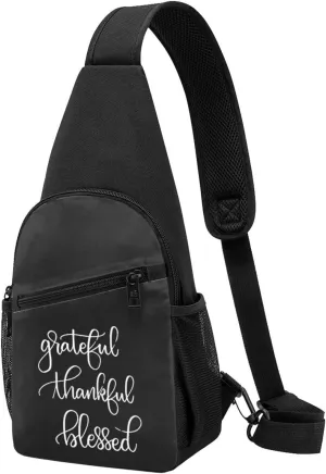 Grateful Thankful Blessed Sling Bag Crossbody Backpack Shoulder Casual Daypack Bags for Men Women