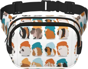 Guinea Pig Illustration Print Square Double Layer functionality Waist Bag Unisex Crossbody Pack Travel Workout
