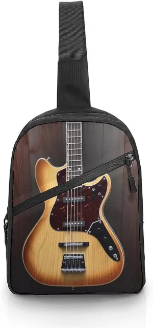 Guitar Musical Instrument Cross Chest Bag Crossbody Backpack for Women Men Sling Bag Travel Hiking Daypack